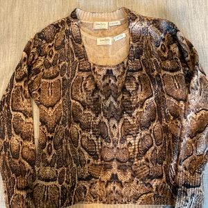 Neiman Marcus Cashmere Snake Patterned Twin Set